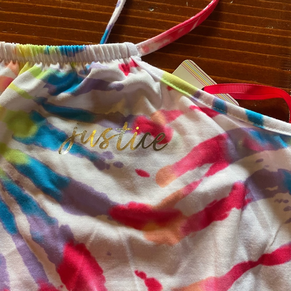 Justice Tie dye spaghetti strap girls shorts romper - Picture 3 of 4